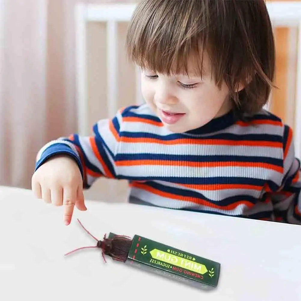 2022 April Fool'S Day Prank Trick Toy Surprised Cockroaches Gum Chewing Gum Pull Head Spoof Toys Gags Jokes Funny Toys for Y0R1