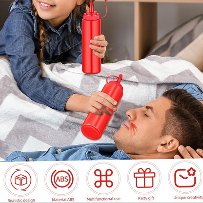 Fake Ketchup Bottle, Prank Ketchup Bottle Funny Tricky Toy for Friends Realistic Tomato Sauce Squirter for Surprise Festival Party