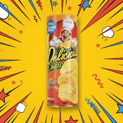 Prank Chip Can - Yellow Fun Background